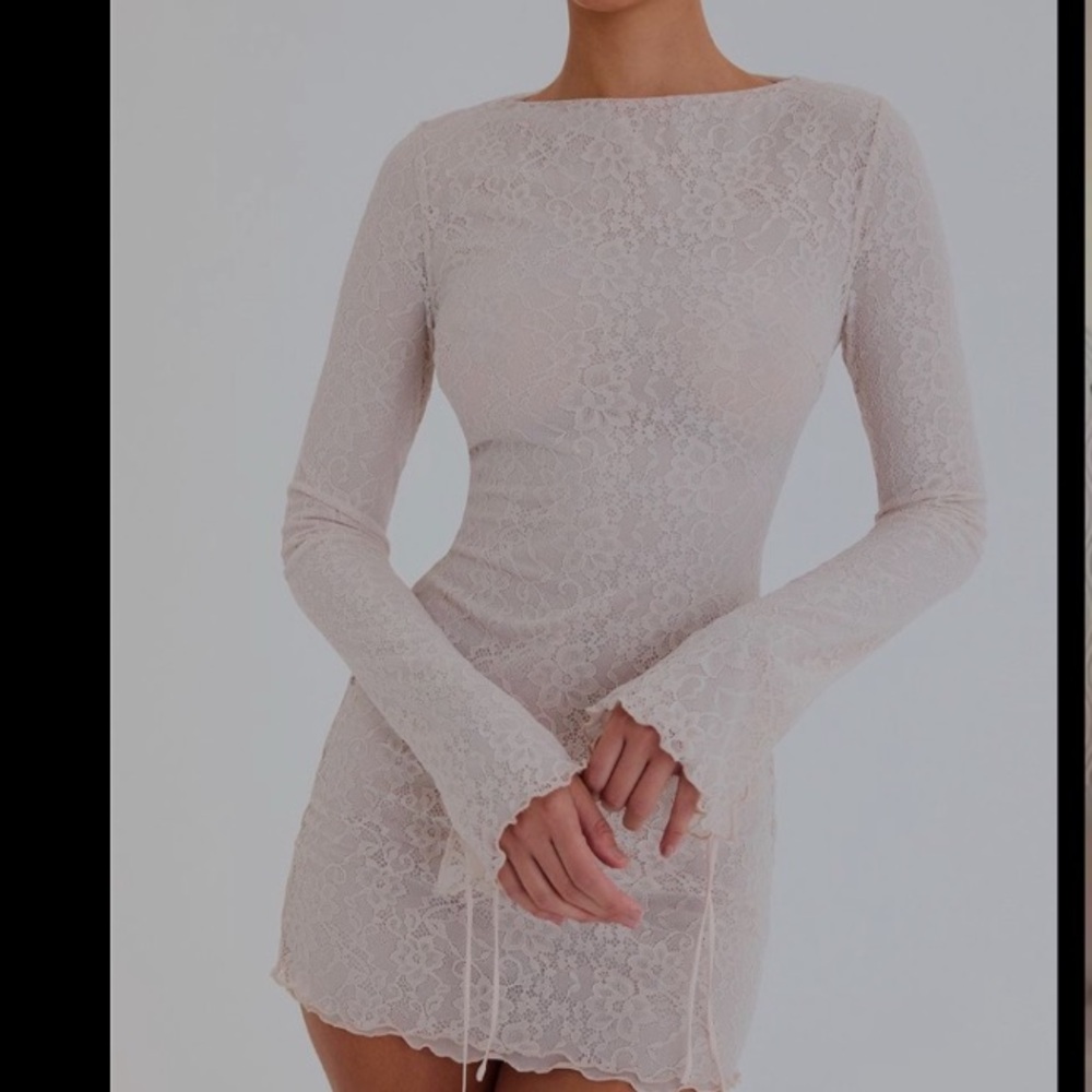 Mistress Rocks Cream Lace Mini Dress, worn once